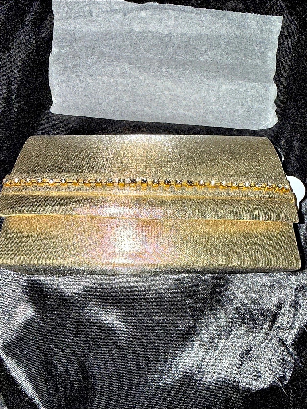 Gold Rhinestone Clutch Like New